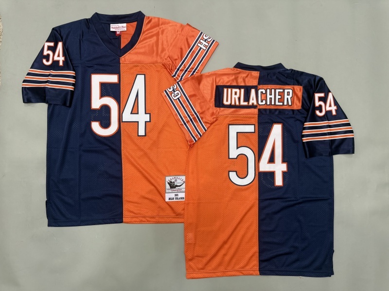 Men 2025 Nike Chicago Bears #54 Urlacher blue orange Throwback Limited NFL Jersey style 001->chicago bears->NFL Jersey